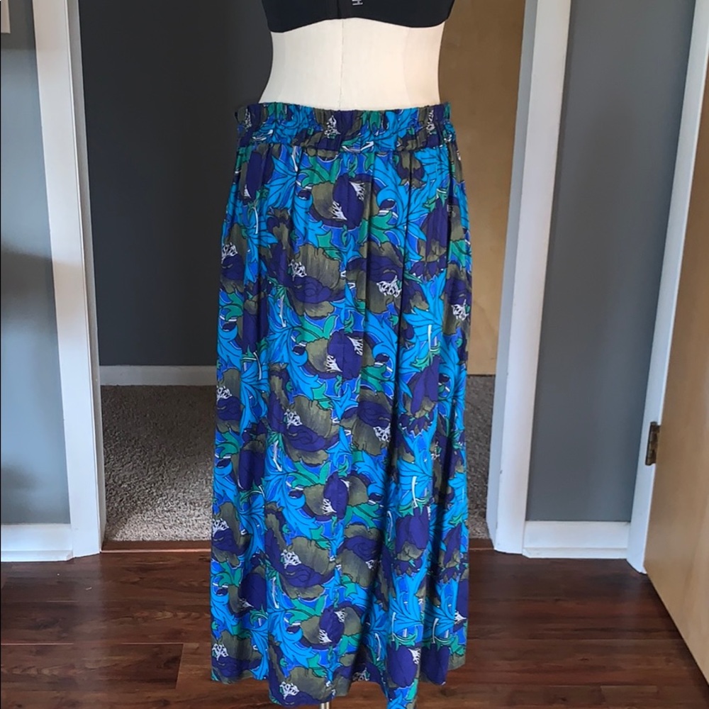 - Vintage  blue floral skirt woman’s medium - Picture 4 of 6